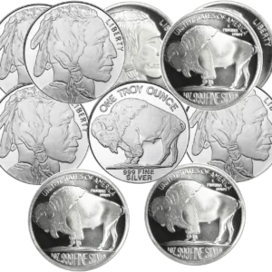 Lot of 10 x 1 oz Silver Buffalo Rounds Random Mints