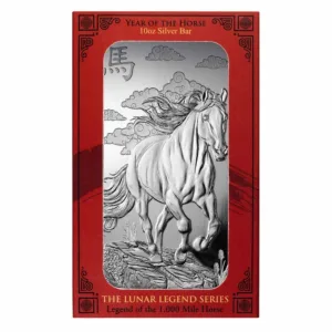 10 oz PAMP Suisse Silver Bar Lunar Horse (Envelope, Capsule, New)