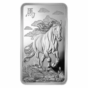 10 oz PAMP Suisse Silver Bar Lunar Horse (Envelope, Capsule, New)
