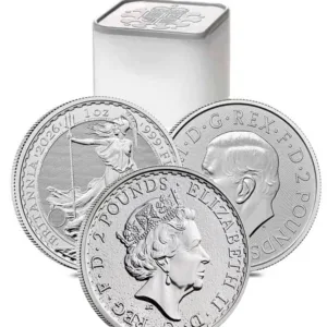 Great Britain 1 oz Silver Britannia Coins BU Random Years Tube of 25