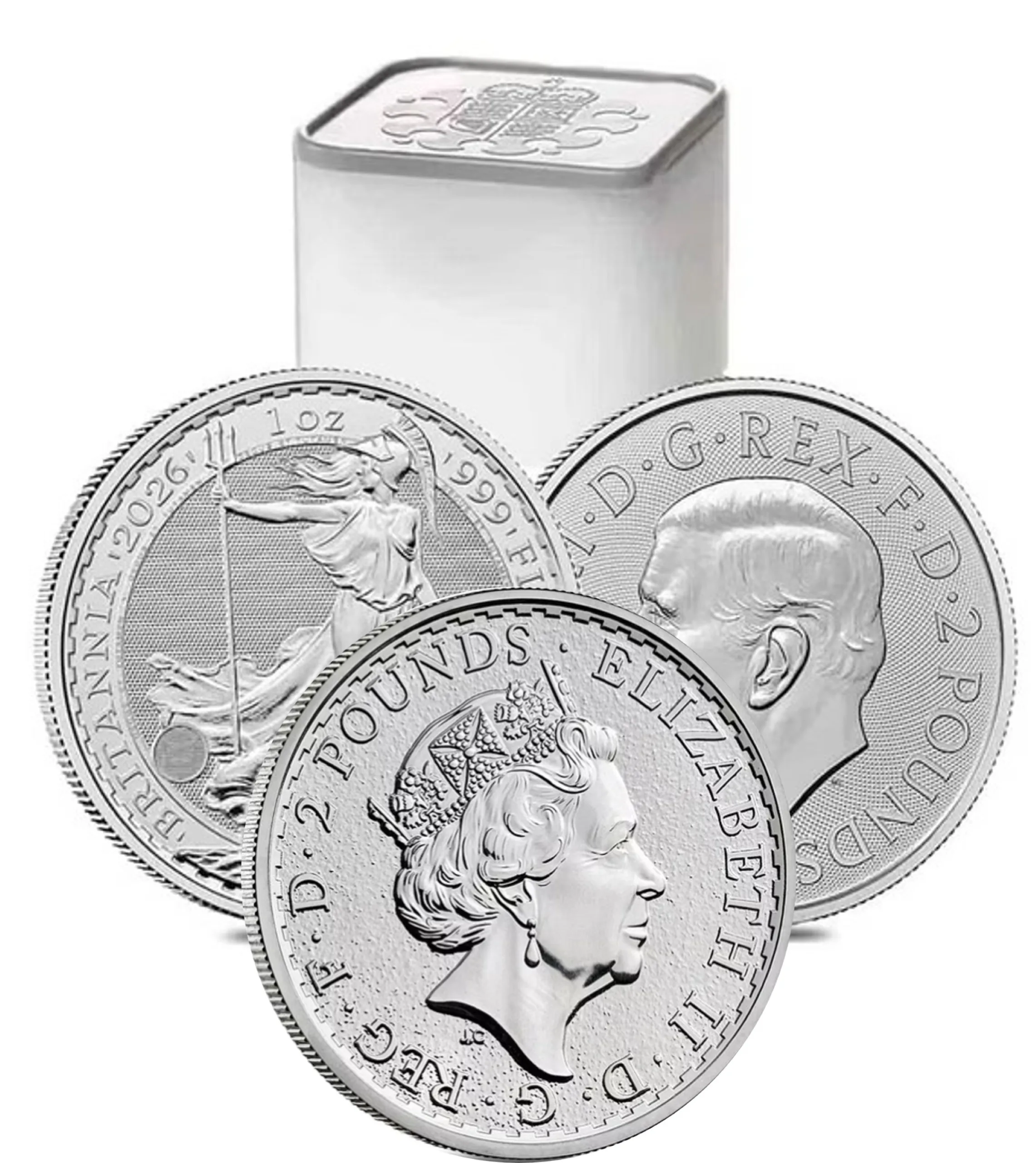 Great Britain 1 oz Silver Britannia Coins BU Random Years Tube of 25
