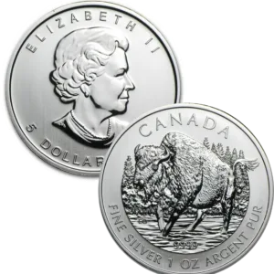 2013 1 oz Canadian Silver Wildlife Series Wood Bison Coin