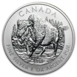2013 1 oz Canadian Silver Wildlife Series Wood Bison Coin