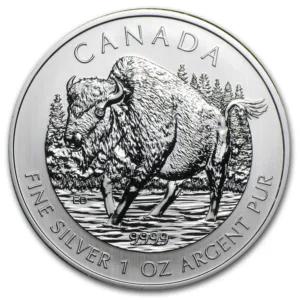 2013 1 oz Canadian Silver Wildlife Series Wood Bison Coin